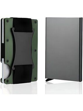 2 Pack Minimalist Wallet for Men RFID Blocking, Money Clip for Men